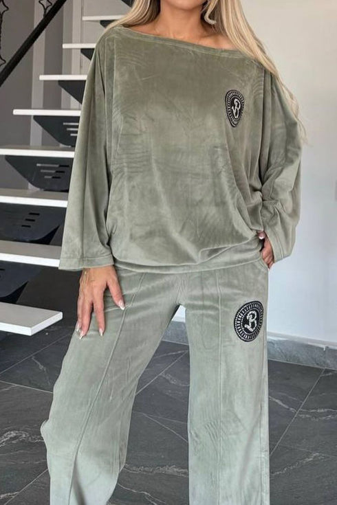'Fauna' Long Sleeve Top and Pants Set - Celes Fashion